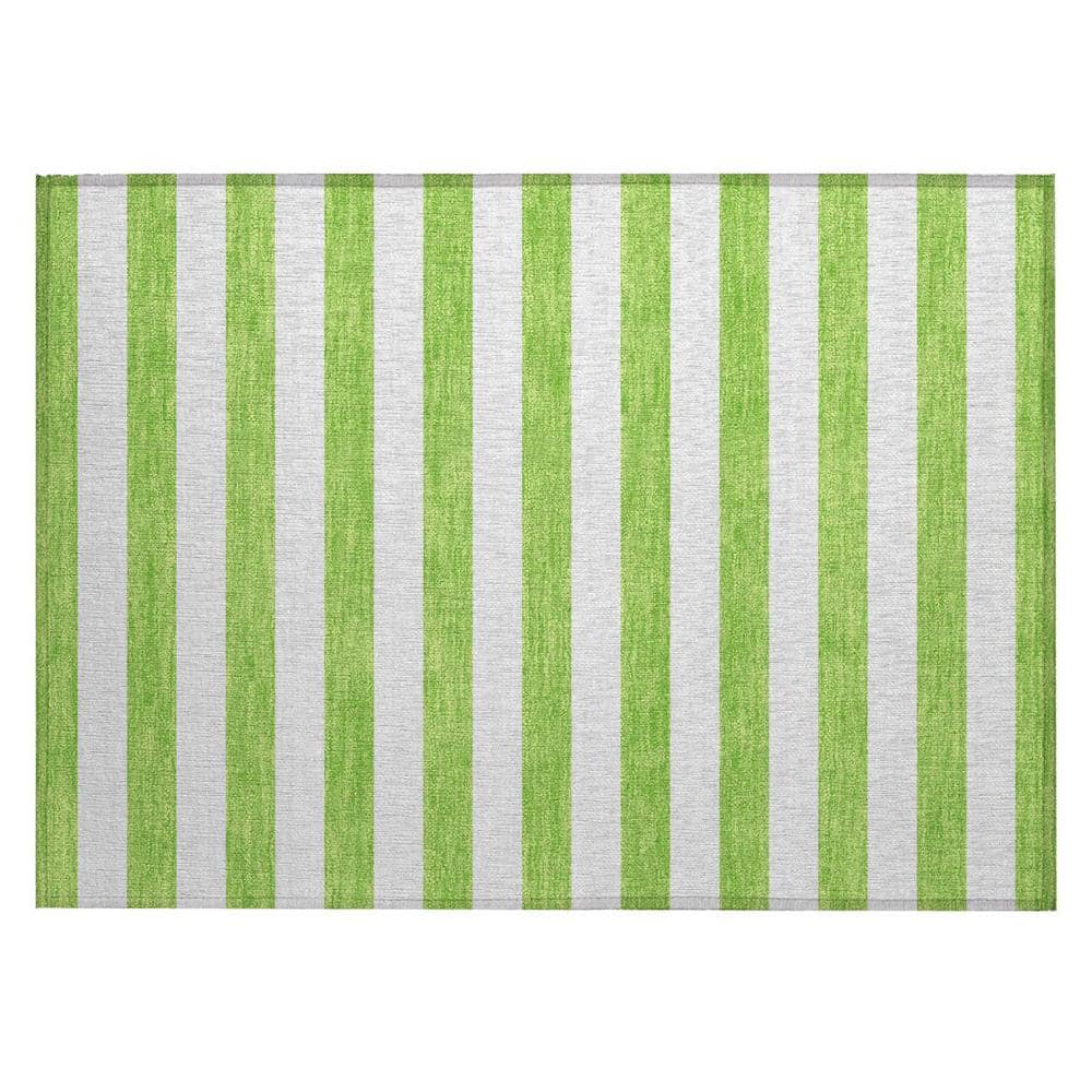 Green and White 2 ft. x 3 ft. Woven Striped Polyester Rectangle Indoor/Outdoor Area Rug price history on PriceWatchPro