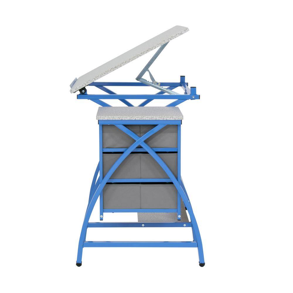 Comet Plus Blue/Gray Craft Table with Stool and Storage - 40.25" x 26"