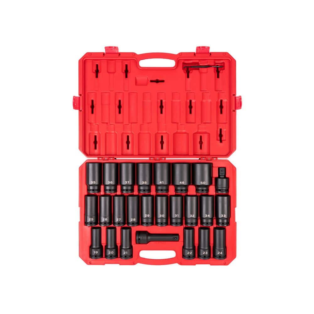 Tekton 3/4 in. Drive Deep 6-Point Socket Set with Case, 26-Piece (19 - 50 mm)