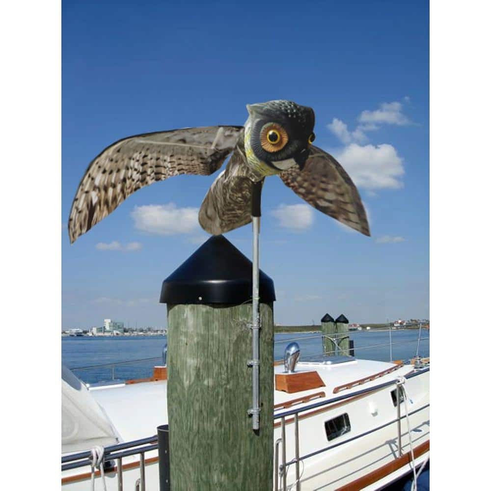 Realistic Pole Mounted Owl Decoy with Flapping Wings