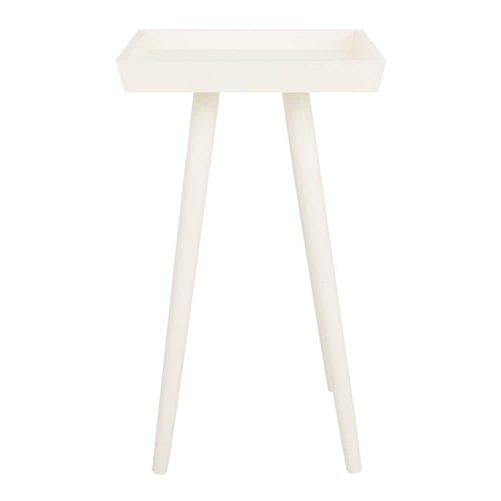 Vintage Finnish Inspired Distressed White Pine Tray Accent Table