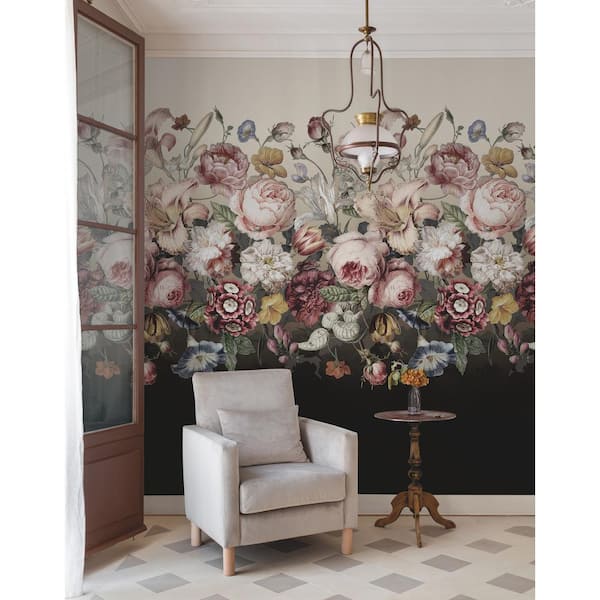 Taupe Rachel Rose Paper Non-Pasted Matte Wall Mural
