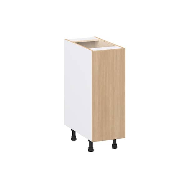 J COLLECTION Timberline 12 in W x 24.5 in D x 34.5 in H Assembled Shaker Left Pullout Spice Rack Base Kitchen Cabinet in Mojavi Oak