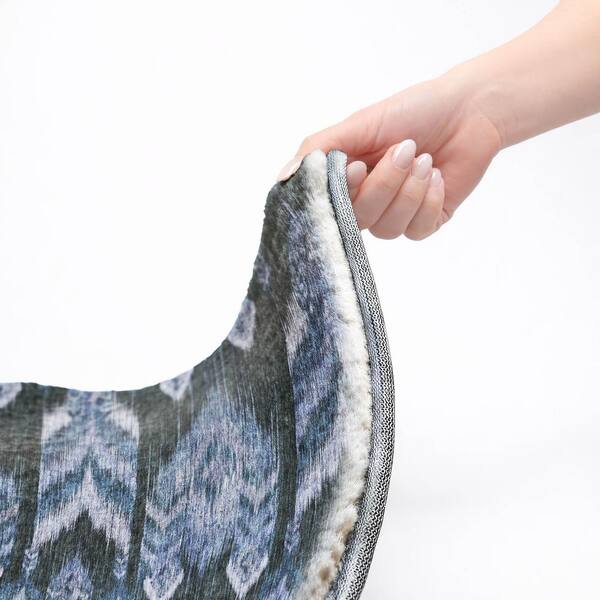 Dream Shag Premium Machine Washable Abstract ADS812 Blue 5 ft. x 7 ft. 6 in. Area Rug
