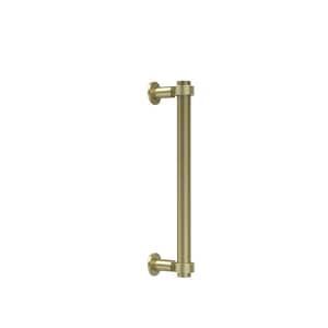 Contemporary 12 in. Back to Back Shower Door Pull with Grooved Accent in Satin Brass