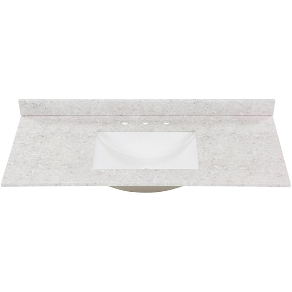 Home Decorators Collection 49 in. W x 22 in. D Engineered stone composite White Rectangular Single Sink Vanity Top in River Stone