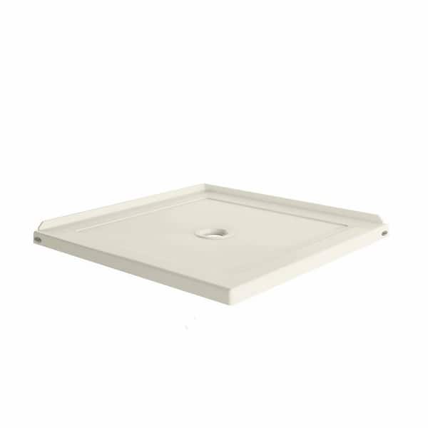 JACUZZI CATALINA 42 in. L x 42 in. W Corner Shower Pan Base with Center Drain in Oyster