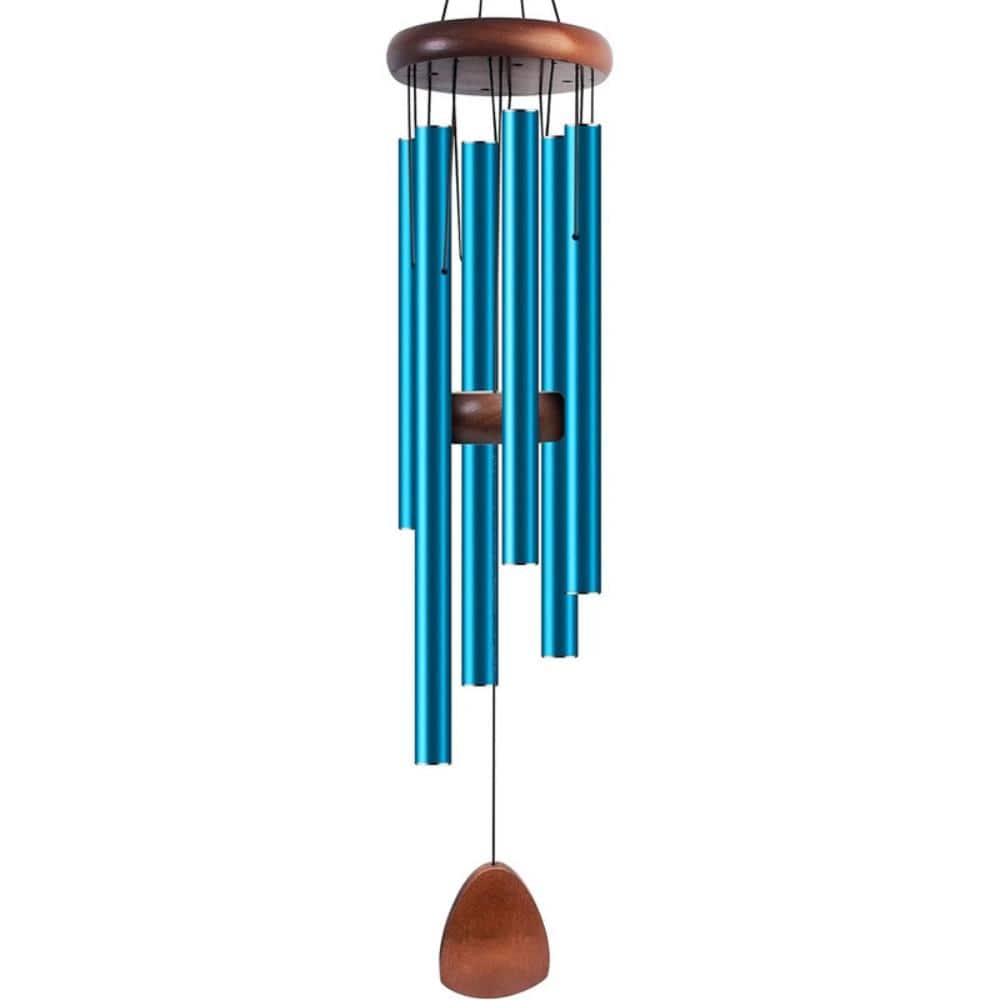 37 in. Large Blue Aluminum and Pine Wood Wind Chimes with Adjustable Striker for Outdoor Zen Garden price history on PriceWatchPro