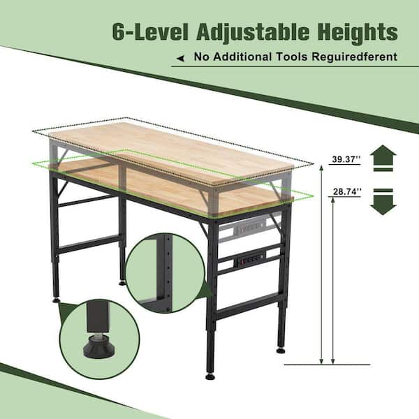 BOPOREA MEGO LLC 60 in. Adjustable Height Workbench with Power