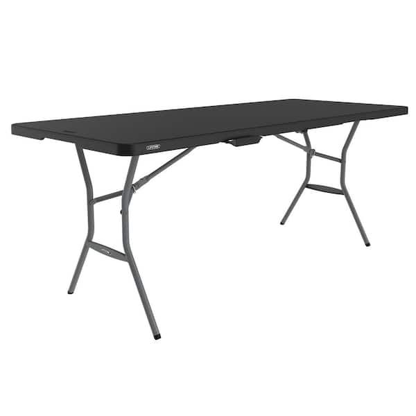 Rectangular Black Resin Folding Banquet Tables