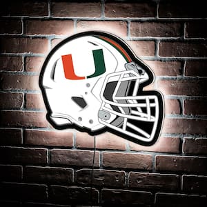 University of Miami Helmet 19 in. x 15 in. Plug-in LED Lighted Sign