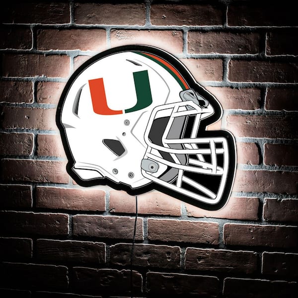 Evergreen University of Miami Helmet 19 in. x 15 in. Plug-in LED Lighted Sign