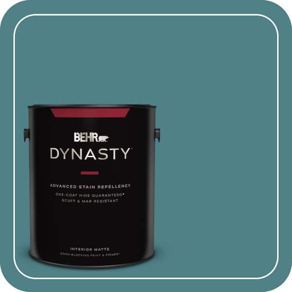 BEHR DYNASTY 1 gal. #ICC-75 Tapestry Teal Matte Interior Stain-Blocking Paint & Primer