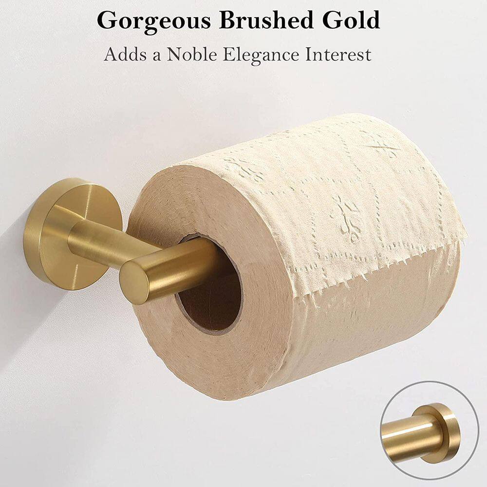 Brushed Gold Stainless Steel Wall Mounted Toilet Paper Holder Set