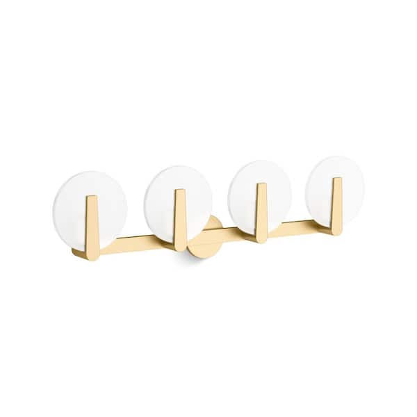 KOHLER Hint 4-Light Brushed Moderne Brass Frosted Glass Wall Sconce