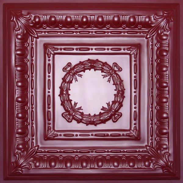 Ceilume Empire Merlot 2 ft. x 2 ft. Lay-in or Glue-up Ceiling Panel (Case of 6)