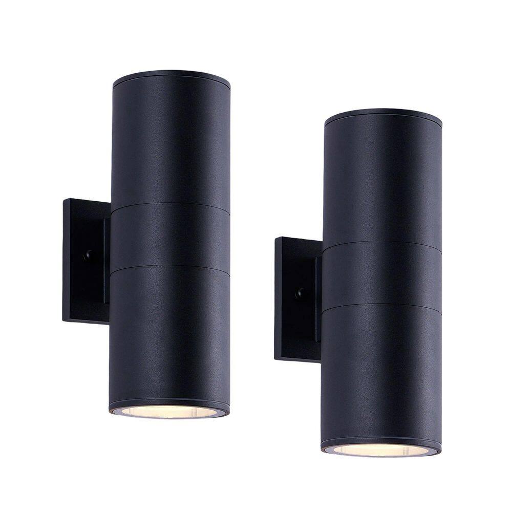 Black Outdoor 2-Light Wall Sconce-12 in. Waterproof Wall Light for Porch Patio, LED Bulb not Included(Pack of 2) price history on PriceWatchPro