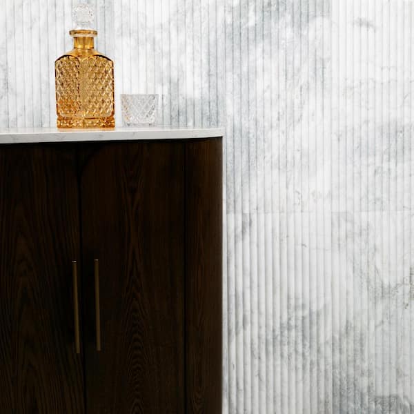 Capri Blue Milano Ribbo 12 in. x 24 in. Honed Marble Fluted Wall Tile (4 sq. ft./Case)