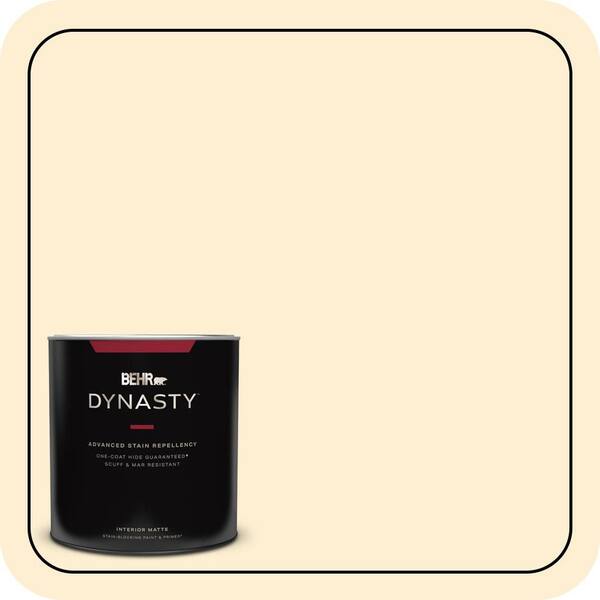 BEHR DYNASTY 1 qt. #YL-W3 Honied White Matte Interior Stain-Blocking Paint & Primer