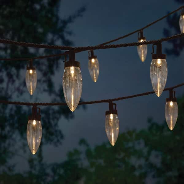50-Count LED Super Bright Warm White C9 LED Brown Wire Lights