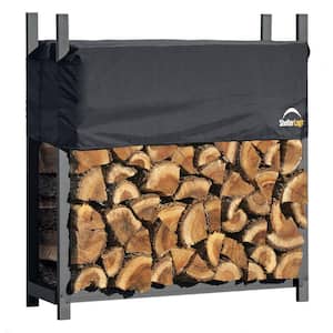 4 ft. W x 4 ft. H x 1 ft. D Ultra-Duty, High-Grade Steel Firewood Rack with Premium Wood Rack and 2-Way Adjustable Cover