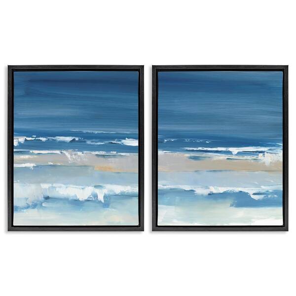 Crashing Beach Wave Shore by Ethan Harper 2 Piece Black Floater Frame Graphic Art Print Coastal 25 in. x 31 in.
