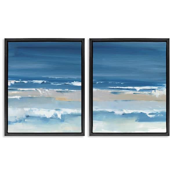 Crashing Beach Wave Shore by Ethan Harper 2 Piece Black Floater Frame Graphic Art Print Coastal 25 in. x 31 in.