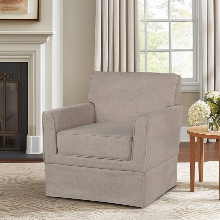 510 Design Paula Light Taupe Arm Chair with Slipcover