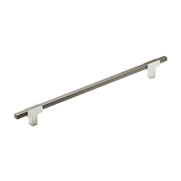 Amerock Urbanite 10-1/16 in. (256mm) Modern Polished Chrome/Black Chrome Bar Cabinet Pull