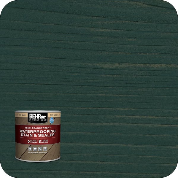BEHR PREMIUM 8 oz. #ST-114 Mountain Spruce Semi-Transparent Waterproofing Exterior Wood Stain and Sealer Sample
