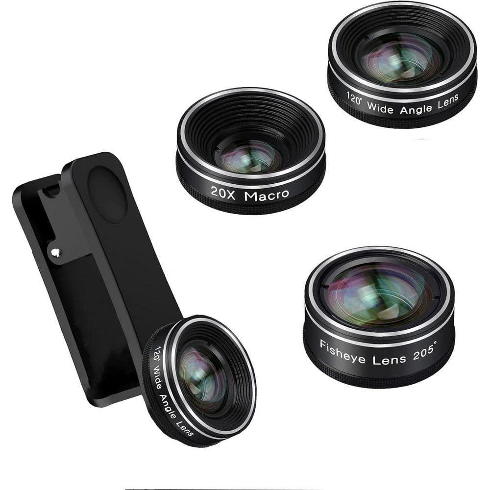 OBJLGEV 198 Fisheye Lens 120 Super Wide-Angle 20x Macro Camera Lenses Kit for iPhone Samsung Android Smartphones