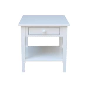 24 in. White Solid Wood Spencer End Table