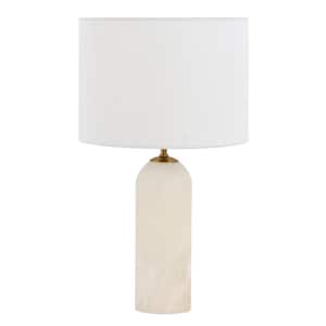 Firma 16 in. Table Lamp in Alabaster with White Linen Shade