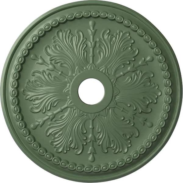 Ekena Millwork 1-1/2" x 27-1/2" x 27-1/2" Polyurethane Winsor Ceiling , Hand-Painted Athenian Green