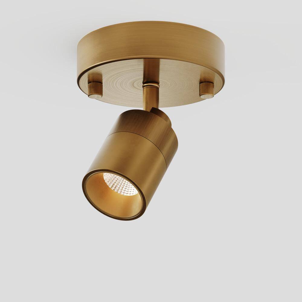 Shura 1-Light Antique Brass Integrated LED Spotlight w/ Rotatable Light Head, Flush Mount Wall Sconce, 3000K, 490 Lumen price history on PriceWatchPro