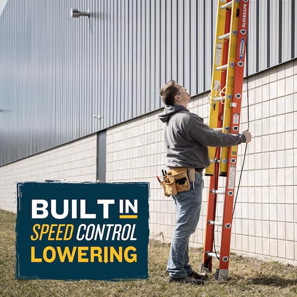 Werner 40 ft. H Fiberglass Telescoping Extension Ladder Type IA 300 lb. capacity Werner 40 ft. H Fiberglass Telescoping Extension Ladder Type IA 300 lb. capacity
