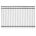 Versai 5 ft. H x 7.5 ft. W Gloss Black Steel Flat Top Design Fence Panel