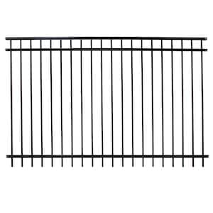 Versai 5 ft. H x 7.5 ft. W Gloss Black Steel Flat Top Design Fence Panel