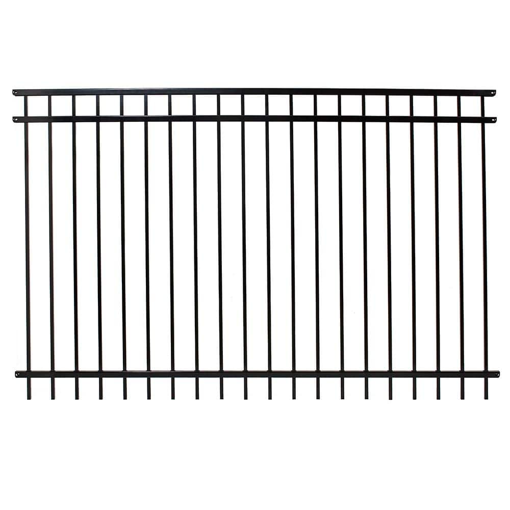 Versai 5 ft. H x 7.5 ft. W Gloss Black Steel Flat Top Design Fence Panel price history on PriceWatchPro