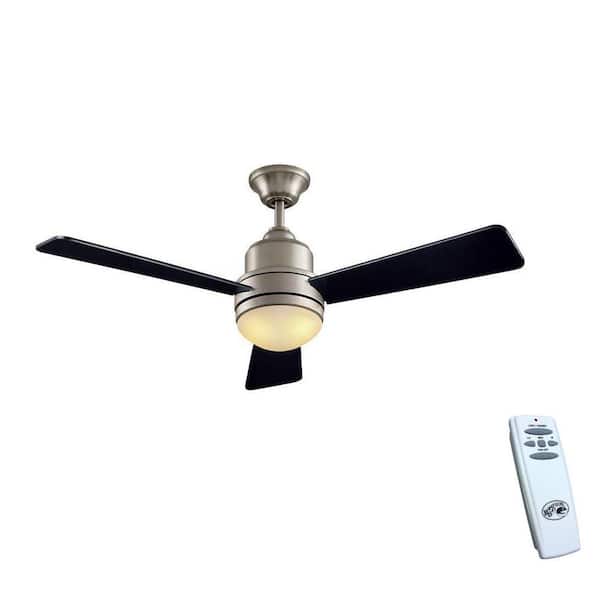 Hampton Bay Trieste 52 in. Indoor Brushed Nickel Ceiling Fan with Light Kit and Remote Control