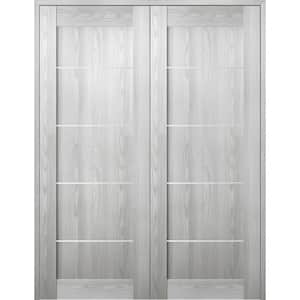 Vona 07 4H 60 in. x 80 in. Both Active Ribeira Ash Wood Composite Double Prehung Interior Door