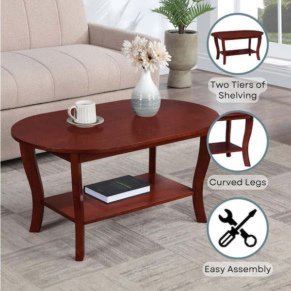 Convenience Concepts American Heritage 36 in. Mahogany Oval MDF