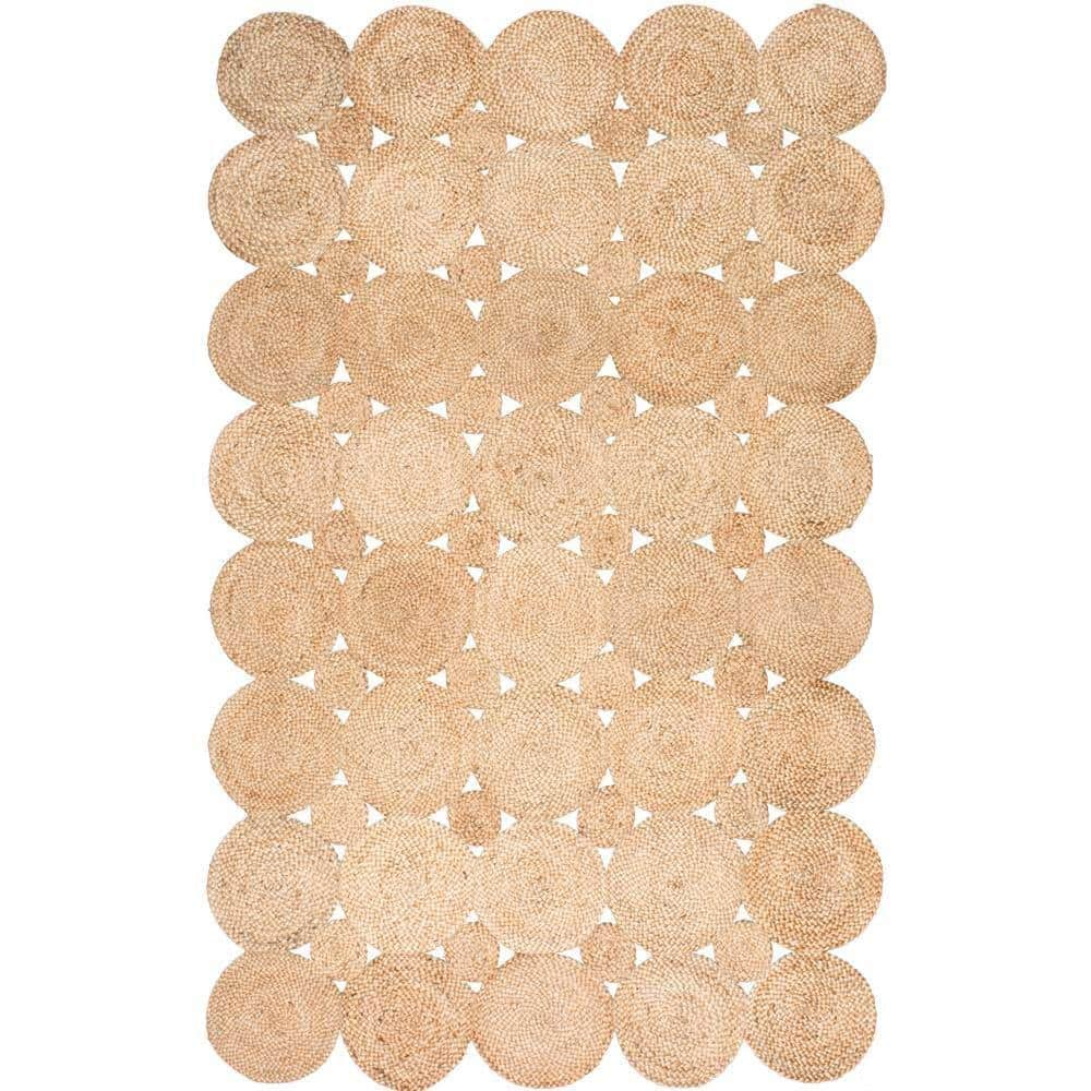 nuLOOM Drusilla Geometric Jute Natural 5 ft. x 8 ft. Area Rug TAJT06A ...