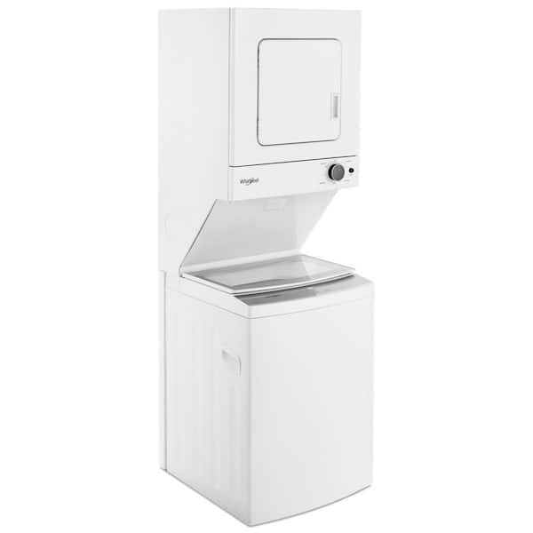 Whirlpool 3.5 cu. ft. Stacked Washer and Electric Dryer with 9-Wash Cycles  and Auto Dry in White WETLV27HW - The Home Depot