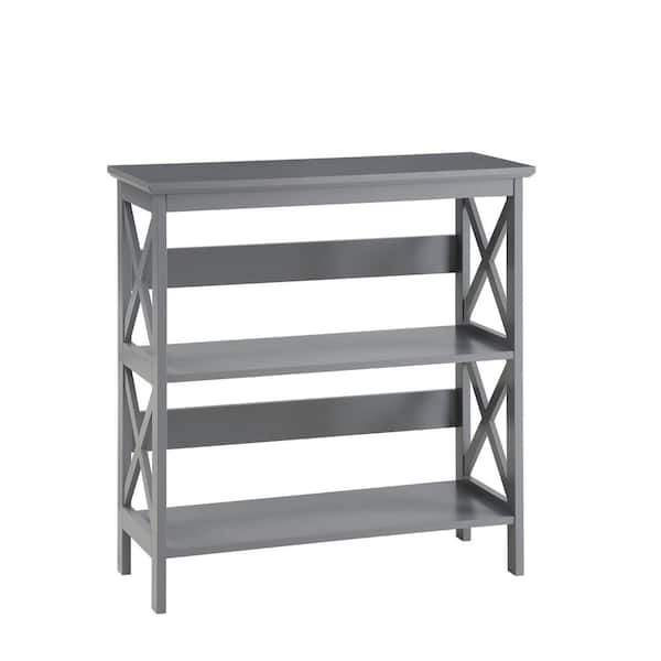 Convenience Concepts Oxford 32.5 in H x 11.75 in. W x 11.75 in. D Gray 3-Tier Accent Bookcase