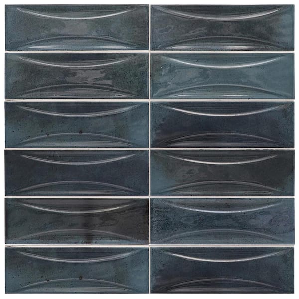 Apollo Tile Antiek Blue 2.58 in. x 7.9 in. Glossy Ceramic Subway Deco Wall Tile (5.38 sq. ft./case) (38-pack)