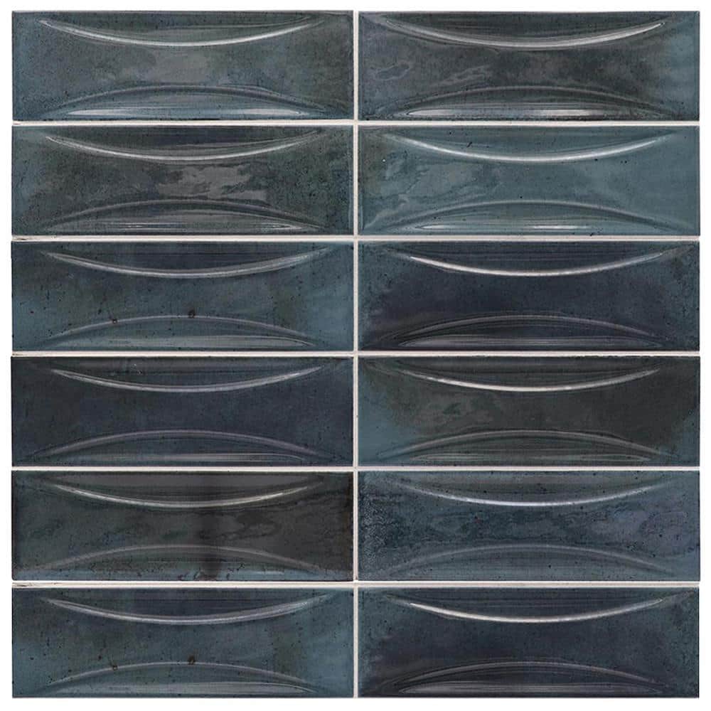 Antiek Blue 2.58 in. x 7.9 in. Glossy Ceramic Subway Deco Wall Tile Sample (0.14 Sq. ft./case) (1-pack) price history on PriceWatchPro