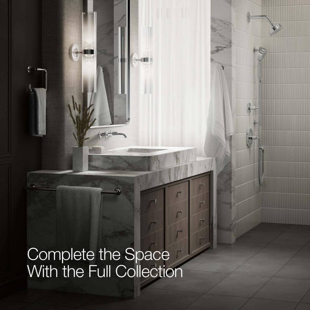 Purist Polished Chrome Double Handle Wall-Mounted Bathroom Faucet