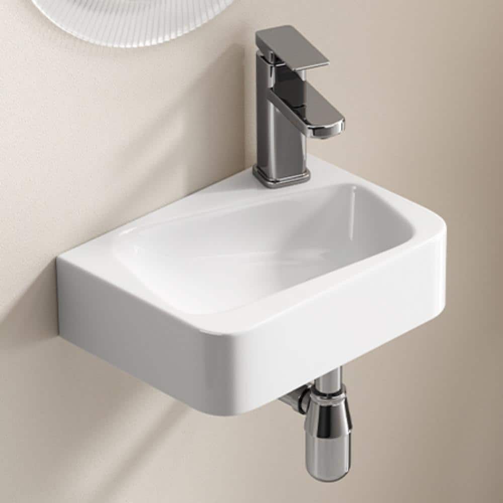 14 in.W x 10 in.D White Ceramic Floating Bath Vessel Sink With Rectangular Countertop Basin,with Faucet&Drain price history on PriceWatchPro