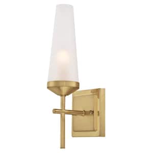 Prosecco 1-Light Champagne Brass Wall Mount Sconce
